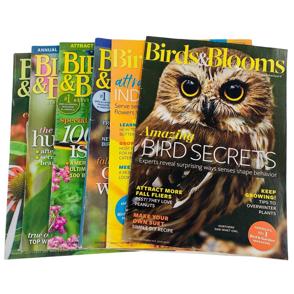 Birds And Blooms Magazine Lot Of 6 2010 2011 2018 Humming Birds Owls Woodpeckers